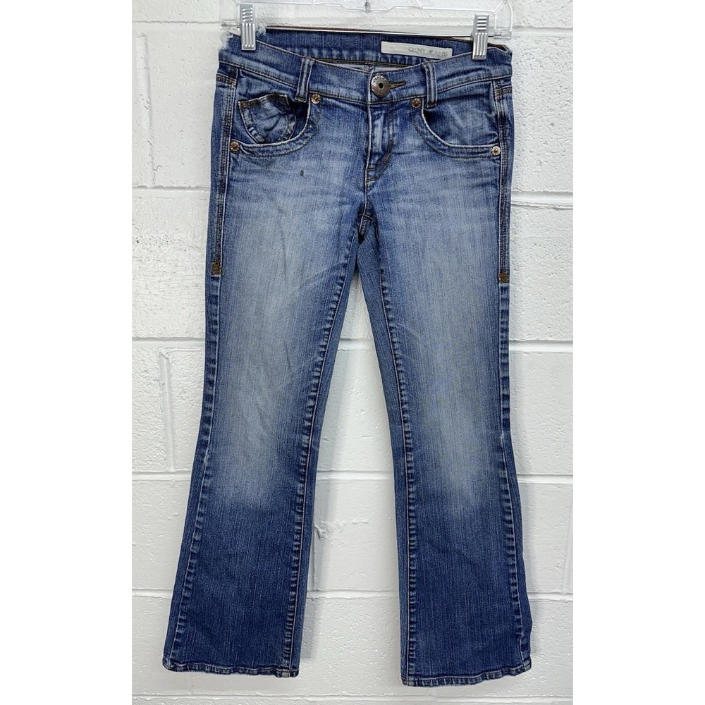 DKNY Bootcut Jeans Blue Distressed 90s Low Rise / Women's Medium 28x29